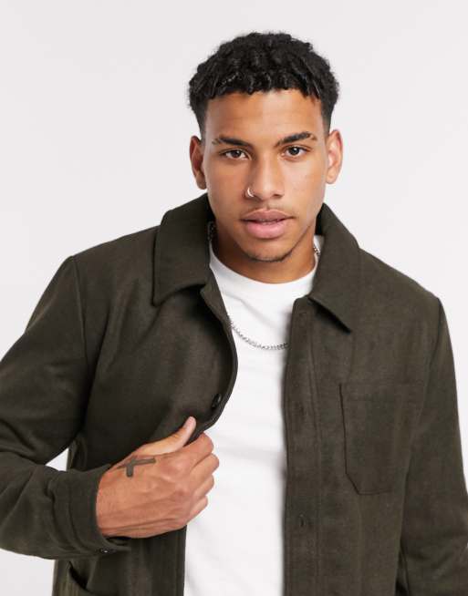 New Look workwear jacket in khaki | ASOS