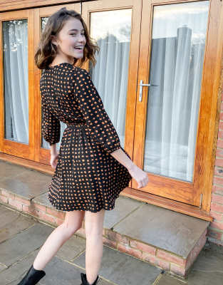 black spot mini dress