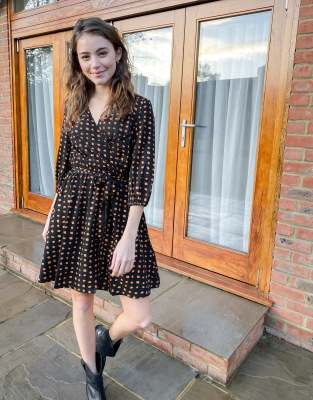 black spot mini dress