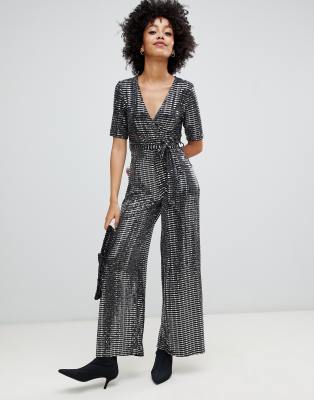 glitter wrap jumpsuit