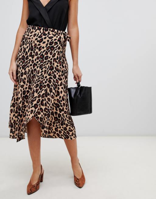 Leopard print wrap skirt cheap next