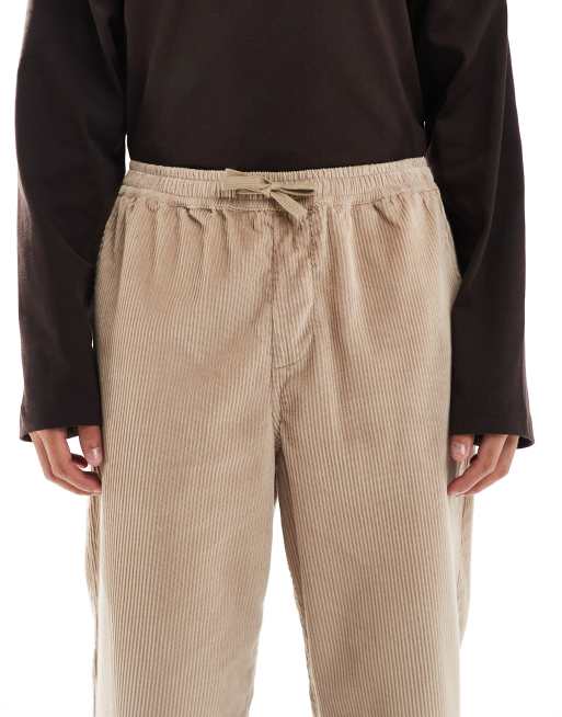 New Look – Wsuwane sztruksowe spodnie kolorze khaki, 5 z 5