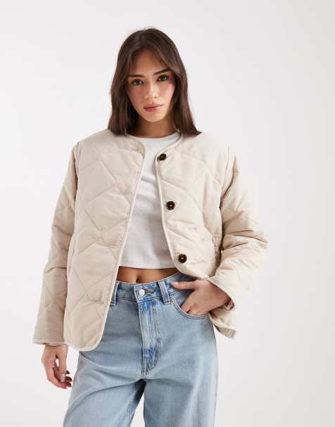 New Look - Zacht gewatteerd jack in beige - view 1