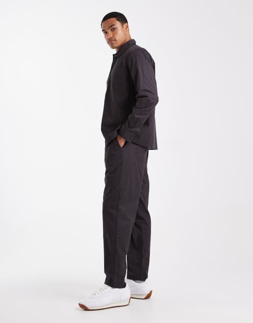New Look - Zachte broek met elastische taille in donkergrijs, deel van co-ord set, 3 van 5