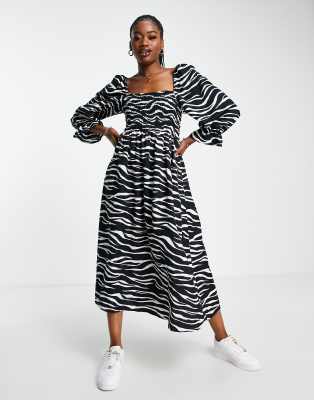 New look zebra dress in black