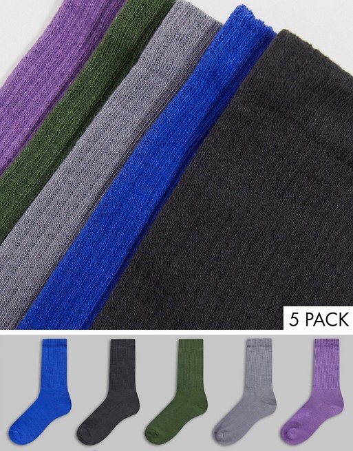 New Look – Zestaw 5 par kolorowych skarpetek FYXH