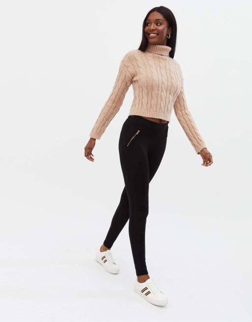 PrettyLittleThing side stripe high waisted legging in black