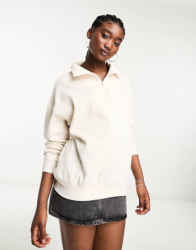 New Look - zip detail sweater in cream