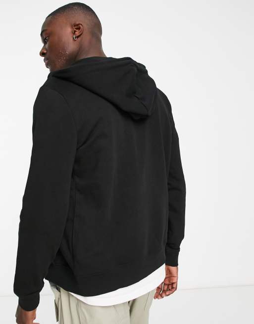 New Look zip through hoodie in black