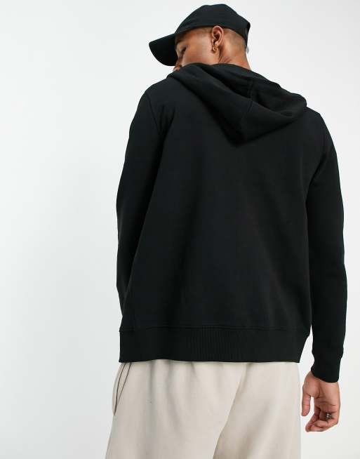 New Look zip through hoodie in black