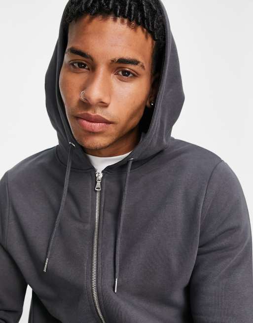 Dark grey outlet zip up hoodie