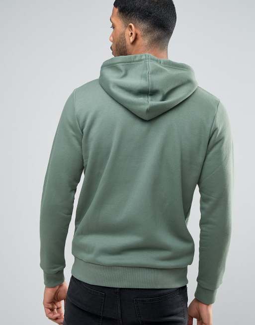 New Look Zip Through Hoodie In Light Green