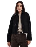 [New Look] New Look zip through jacket in black 18 BLACK