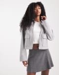 [New Look] New Look zip through jacket in grey 18 Light grey