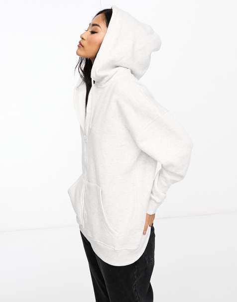 Topshop graphic New York washed oversized hoodie in charcoal