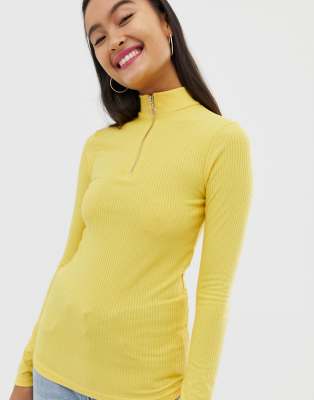 high neck yellow top
