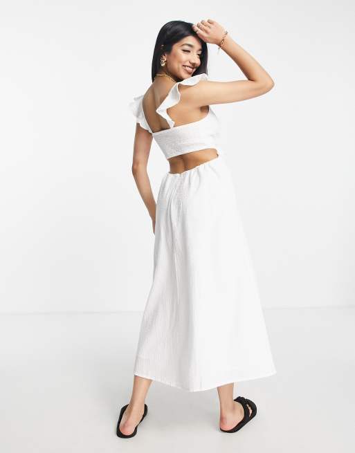 New Look - Zonnejurk met bandjes en uitsnijding op de rug in wit, 2 van 4