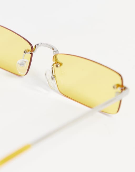New Look – Żółte okulary przeciwsłoneczne bez oprawek, 2 z 4