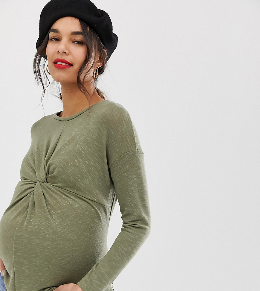 New Look - Zwangerschapskleding - Top met gedraaide voorkant in groen