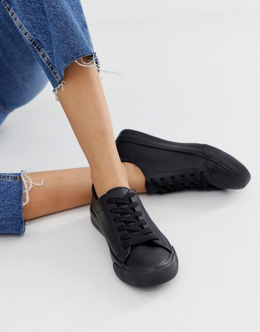 New Look - Zwarte sneakers in leerlook