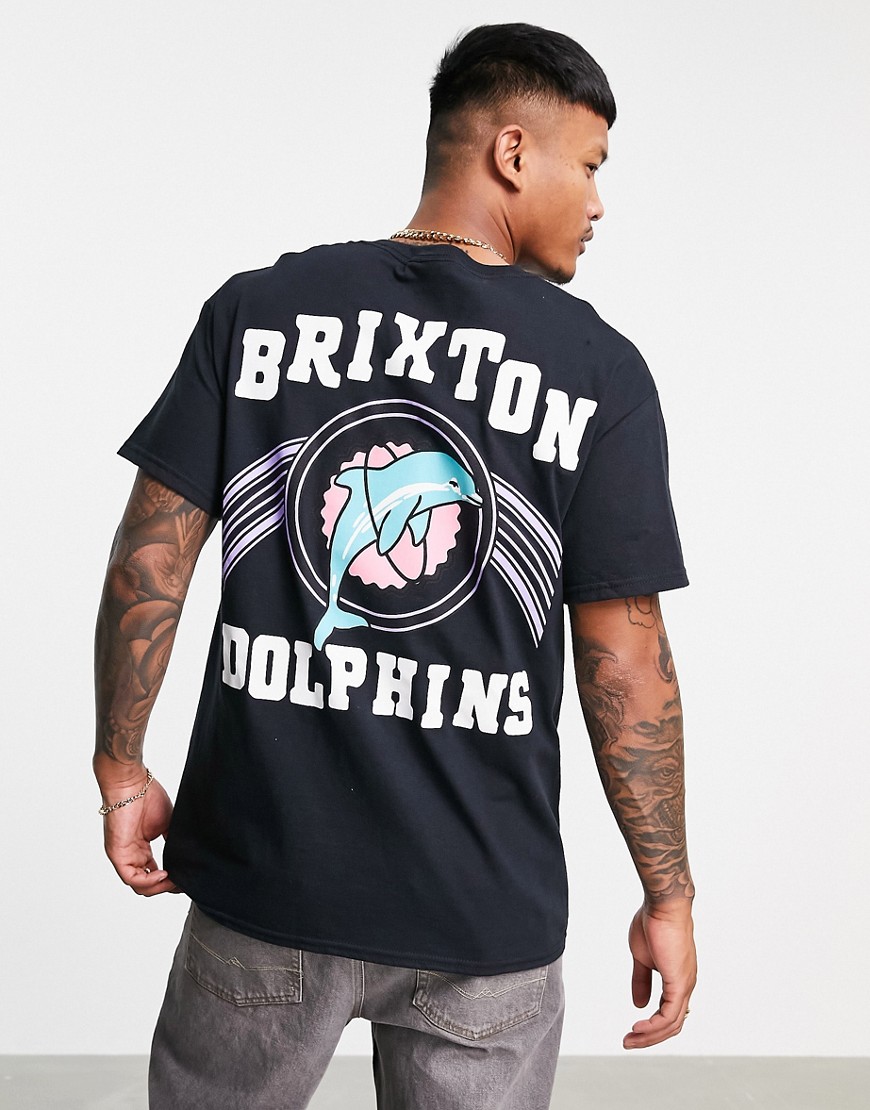 New Love Club brixton dolphins t-shirt in black