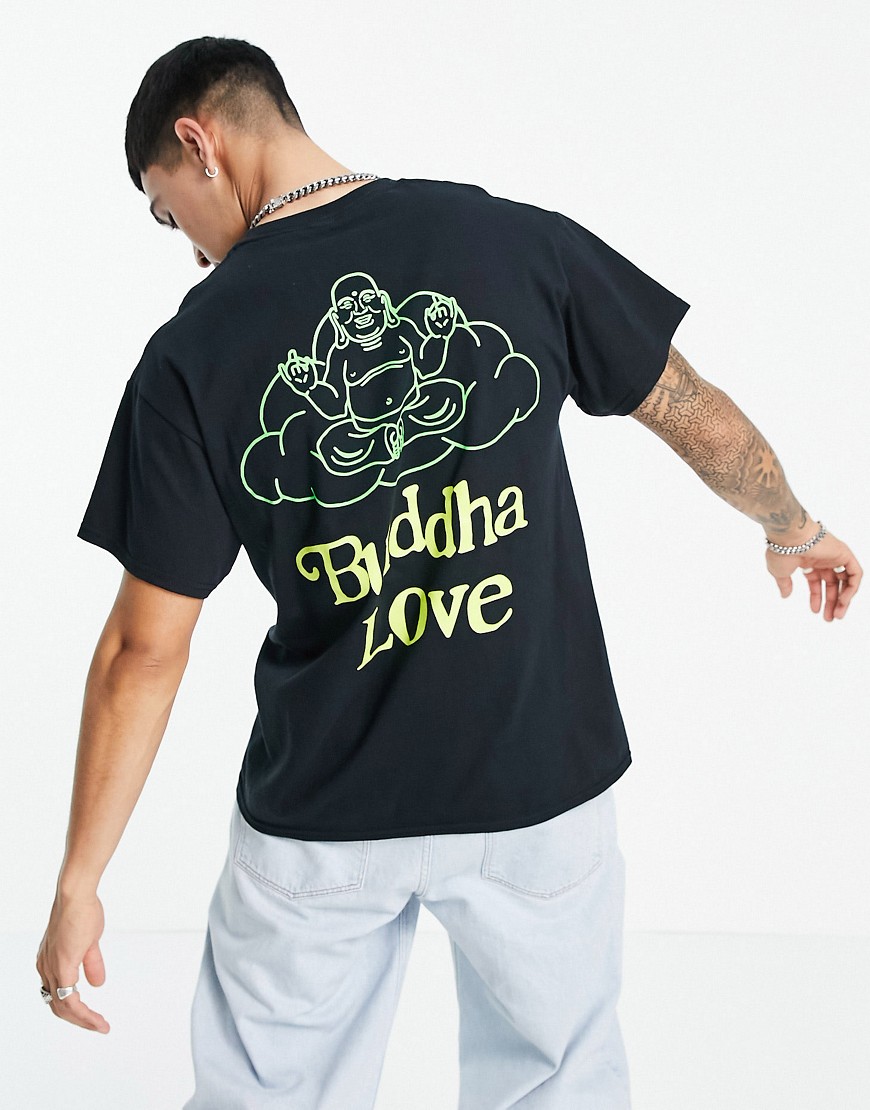 New Love Club Buddha Love T-shirt In Black