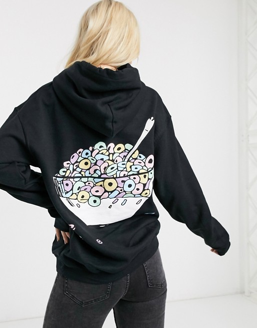 New Love Club cereal back print hoodie