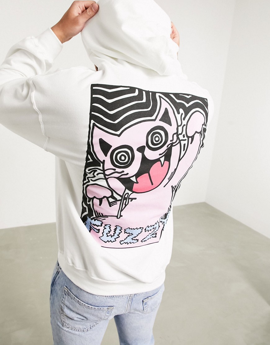 New Love Club fuzzy cat hoodie-White