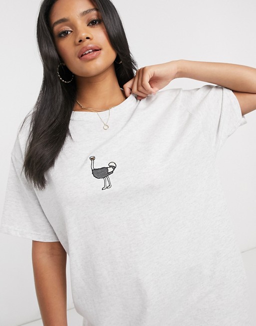 New Love Club ostrich oversized t-shirt