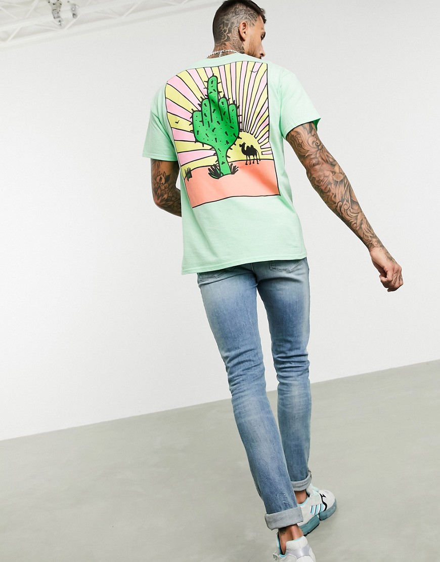 New Love Club – Oversize-t-shirt med kaktustryck-Grön