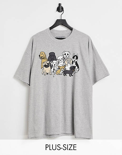 New Love Club Plus puppies graphic t-shirt in oversized