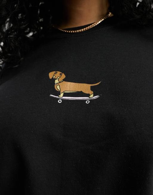 New Love Club Plus - Sort sweatshirt med gravhundegrafik, 3 af 4