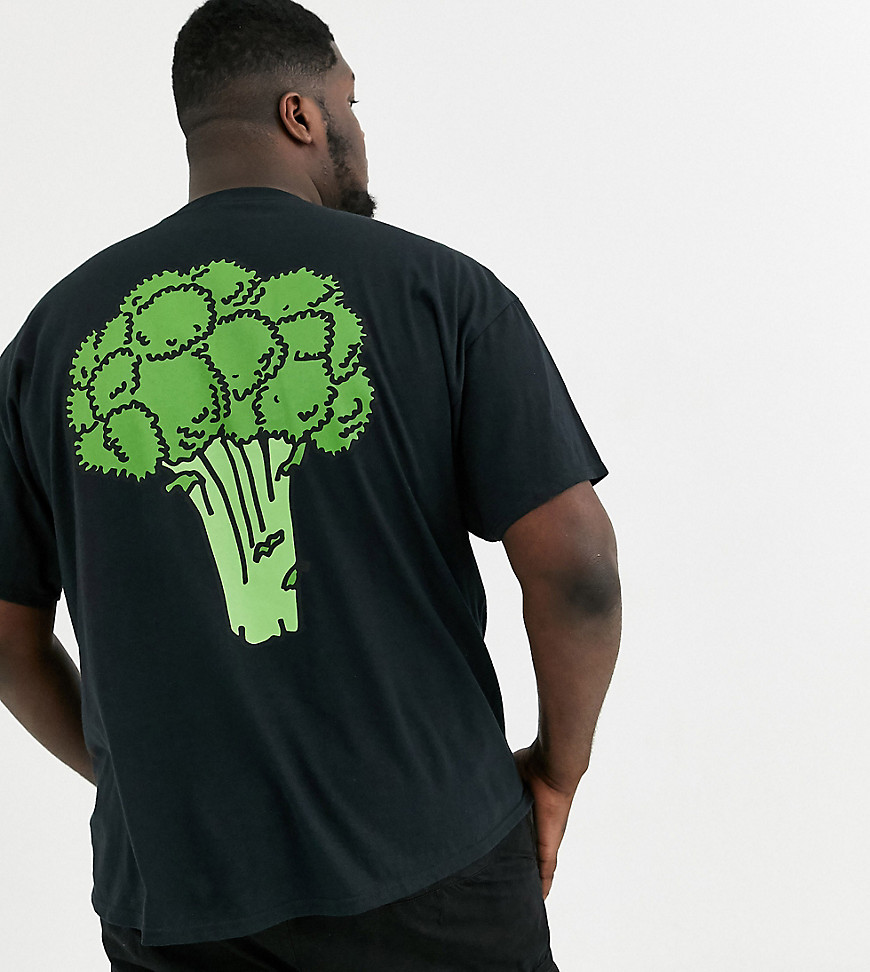 New Love Club Plus - T-shirt con stampa di broccoli sul retro-Nero