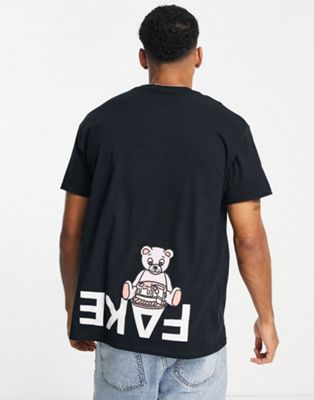 New Love Club printed graphic t-shirt in black
