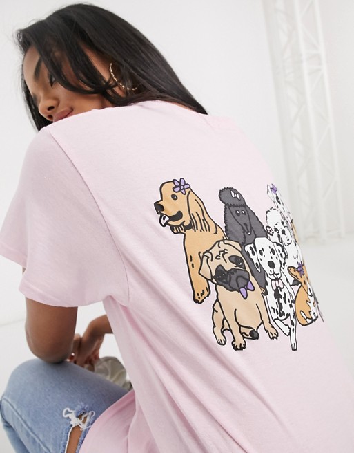 New Love Club puppies back print oversized t-shirt