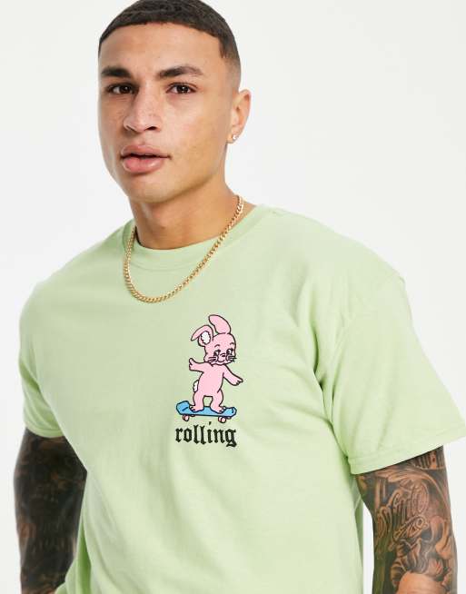 New Love Club rolling t-shirt in pistachio