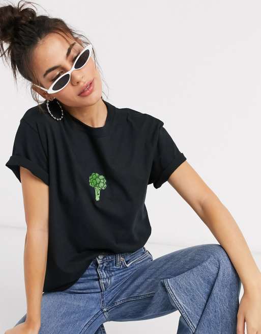 New Love Club – T-shirt oversize z nadrukiem z brokułem