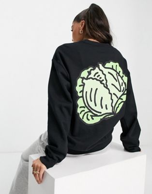 New Love Club veg back print graphic sweatshirt