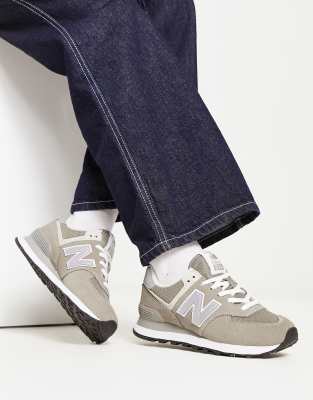 New Balance 574 Sneakers In Dark Gray Suede-grey