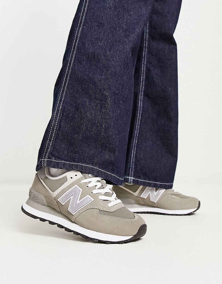 New Balance 574 Sneakers In Dark Gray Suede-grey