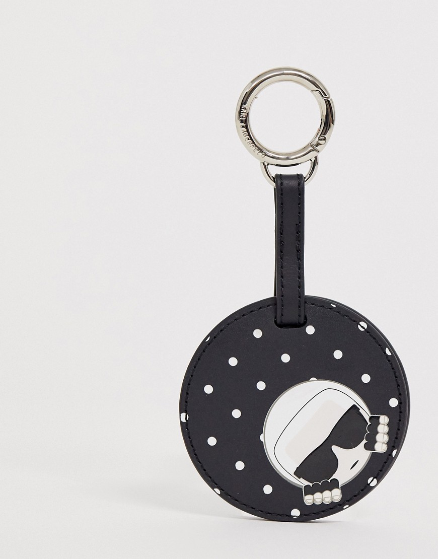 Nøglering i pletter med spejl fra Karl Lagerfeld-Sort