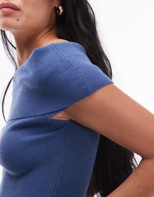 NIA Annemarie off the shoulder knit sweater in dusk , 4 of 4