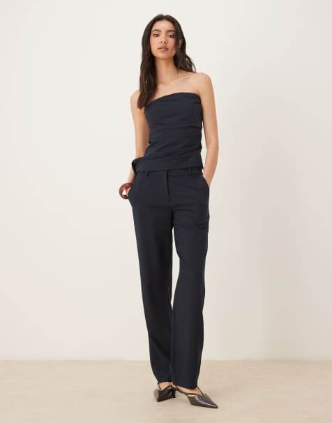 NIA bandeau tailored co-ord in navy - view 1