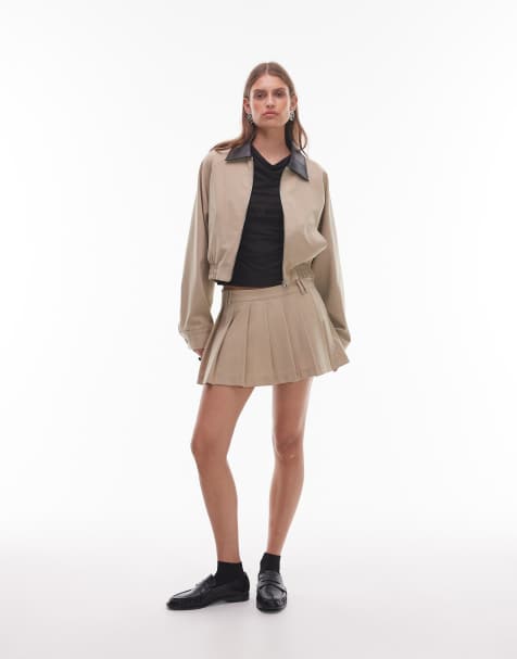 Nia bomber jacket and skirt set in khaki - view 1