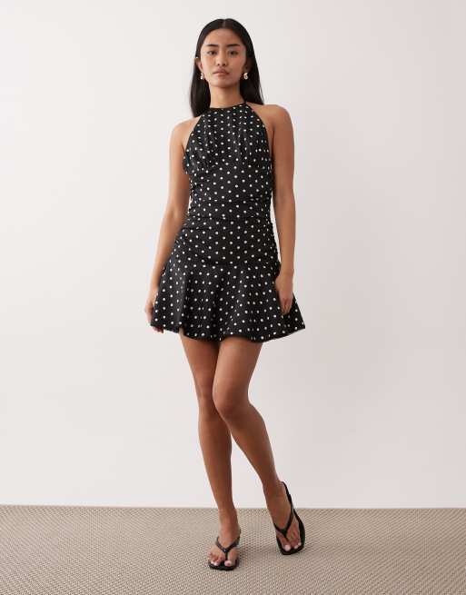 NIA – Cahuenga – Neckholder-Kleid in Schwarz mit Polka Dots, 2 von 4