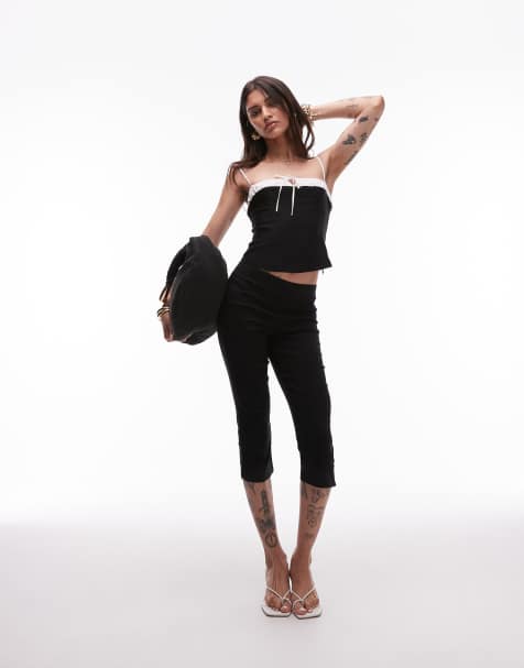 Nia Carla tailored capri pants in black - view 1