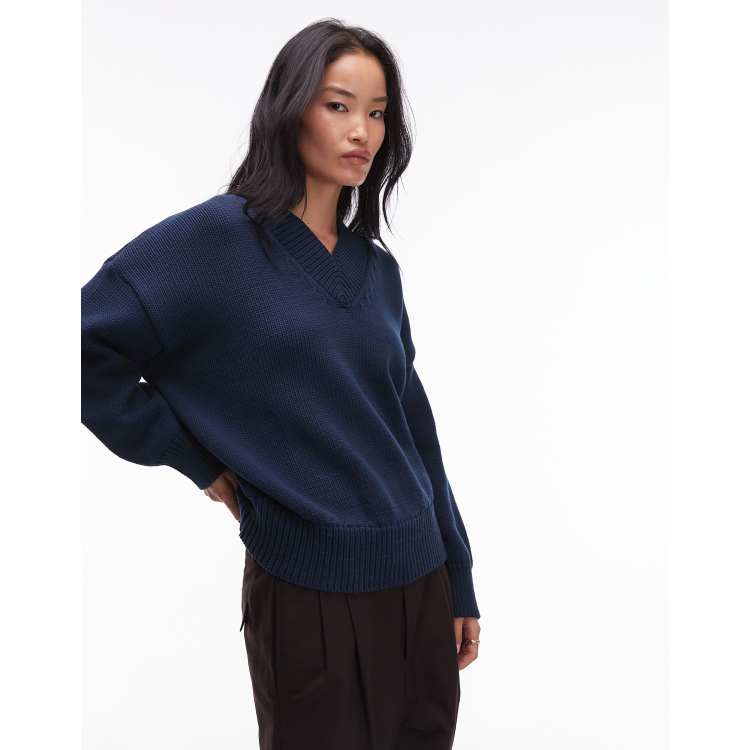 ☆Summer☆gypsohila CrewNeckKnit Navy Cashmere Crew Neck in Navy