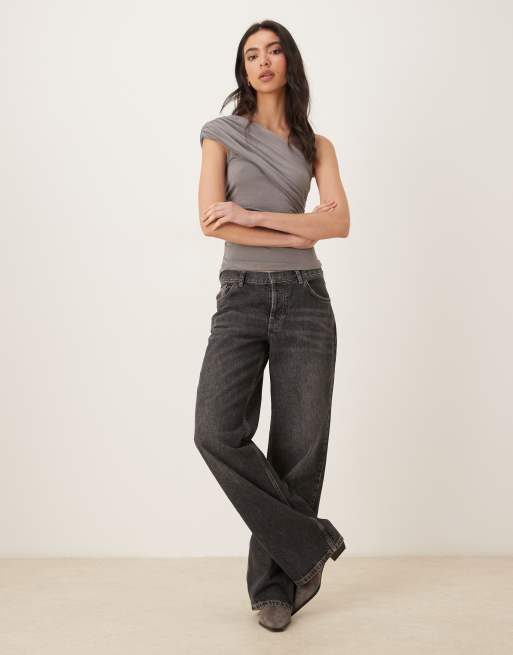 NIA coldwater one shoulder ruched top in gray, 4 of 4