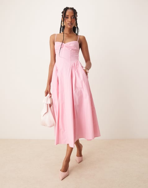 Nia destene bust detail camisole dress in bon bon pink - view 1