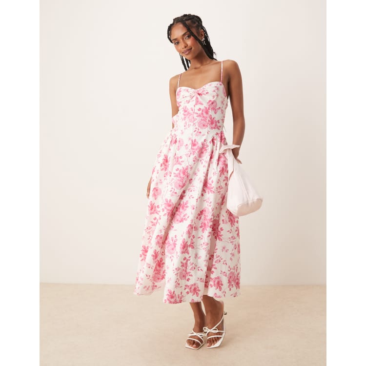 ★Cest Moidew★ Cest_Blossom camisole dress Nia destene toile print bust effect camisole dress in white